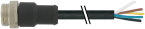Mini (7/8) 5 pole, Male (Ext.) 0° w/ Cable