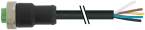 Mini (7/8) 5 pole, Female 0° w/ Cable 