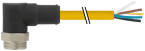 Mini (7/8) 3 pole, Male (Ext.) 90° w/ Cable 