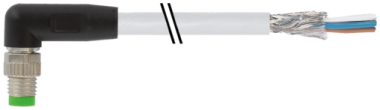 M8 male 90° A-cod. with cable shielded  7000-08721-2000150