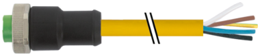 Mini (7/8) 3 pole, Female 0° w/ Cable  7700-A3021-U1B0750