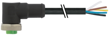 Mini (7/8) 3 pole, Female 90° w/ Cable  7700-A3031-UMB1000