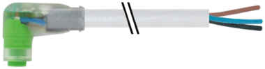 M8 female 90° A-cod. snap-in with cable LED  7000-08281-2301500