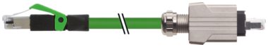 RJ45 Push Pull male 0°/ RJ45 male 0° shielded AIDA  7000-74305-7960300
