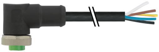 Mini (7/8) 3 pole, Female 90° w/ Cable 